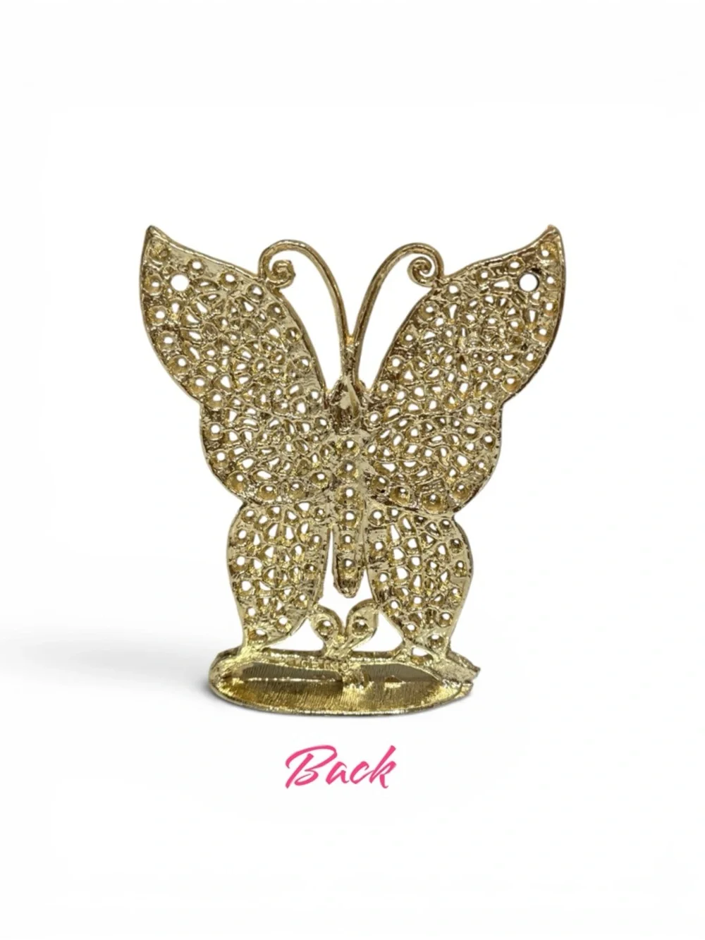 Vintage Gold Butterfly Filigree Earring Holder - Picture 5 of 11